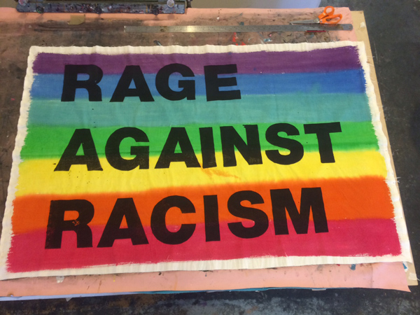 Printing Flags For : RAGE AGAINST RACISM , 21st March - Print Club London