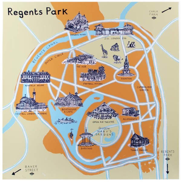 Regents Park Map - Print Club London