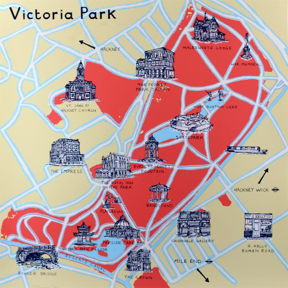 Victoria Park Map Print Club London