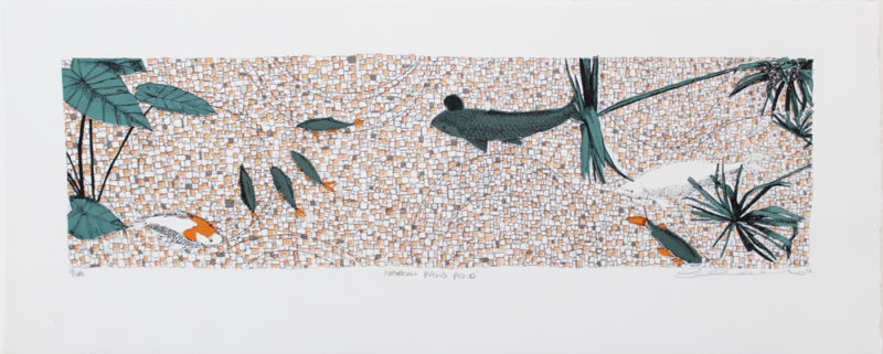 Clare Halifax Narrow Panoramic Pond Print Club London