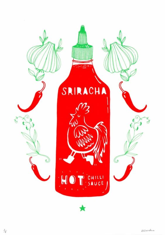 Sriracha Time – Aleesha Nandhra Print Club London Screen Print