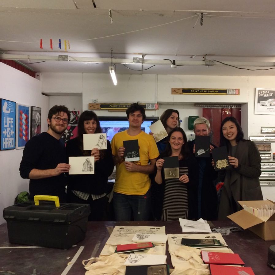 Our first X-mas card workshop was a SUCCESS! Come and get inky with us and print your own cards, book on our website now! #printclublondon #xmas #printmaking #joinus #screenprint