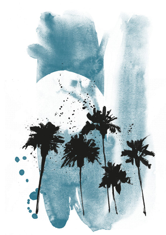 Night Palms Caroline Tomlinson Print Club London Screen Print