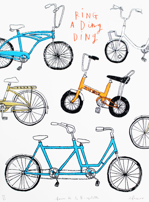 Charlotte Farmer Faire De Le Bicyclette Print Club London