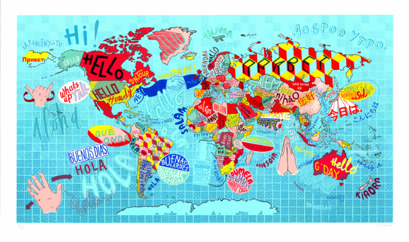 Hello From Around The World Jess Wilson Print Club London Screen Print