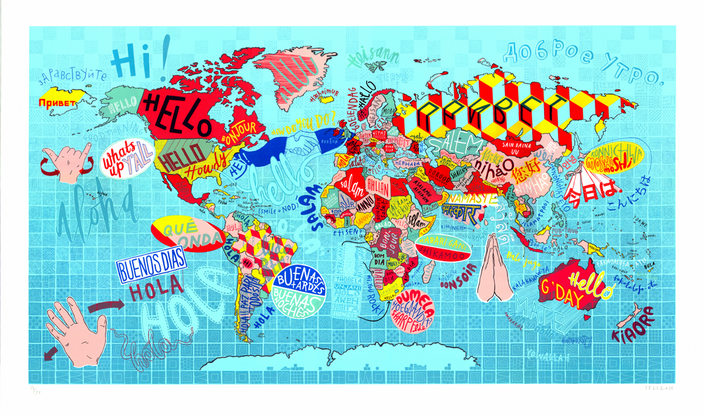 Hello From Around The World by Jess Wilson || Print Club London