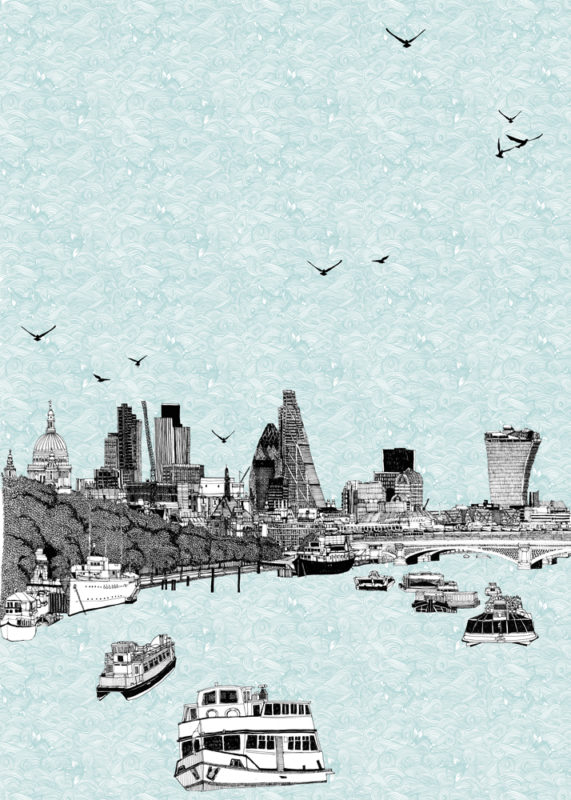 Sailing Through London Clare Halifax Print Club London Screen Print