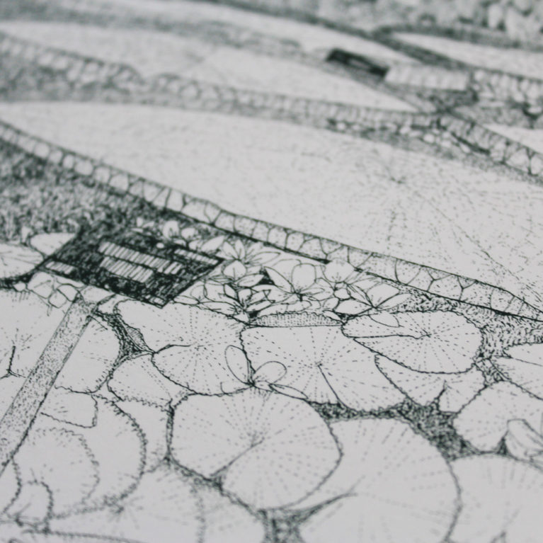 Greenhouse Waterlilly Clare Halifax Print Club London Screen Print