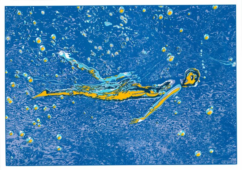 Swimmer Chris Keegan Print Club London Screen Print