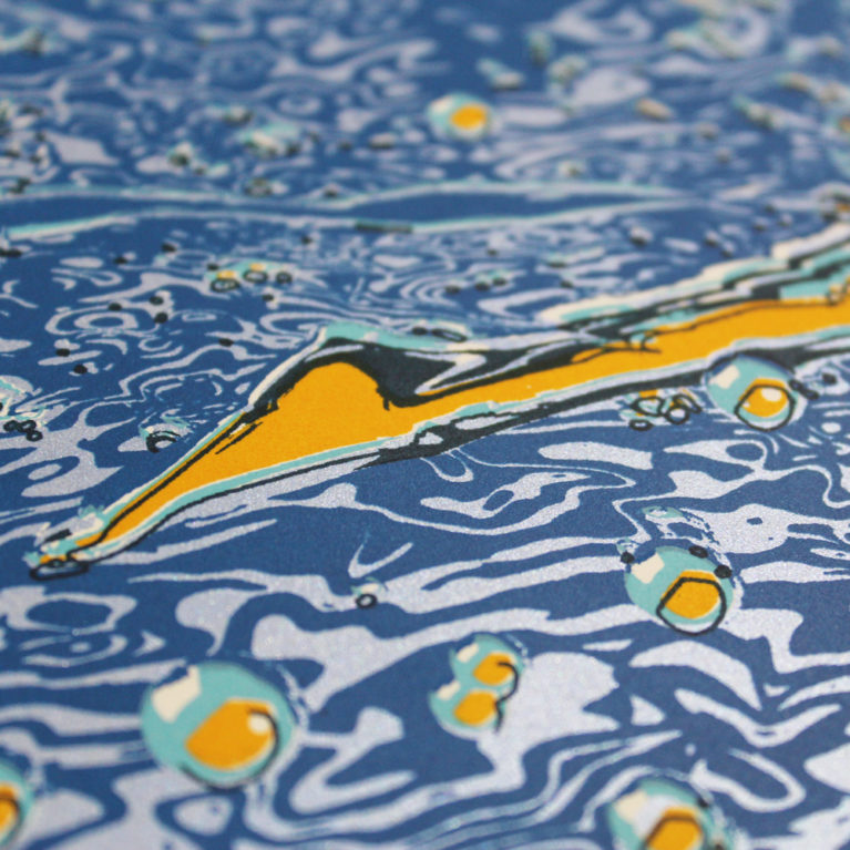 Swimmer Chris Keegan Print Club London Screen Print
