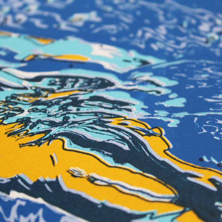 Swimmer Chris Keegan Print Club London Screen Print