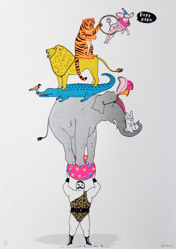 The Strongest Man in the World Charlotte Farmer Print Club London Screen Print