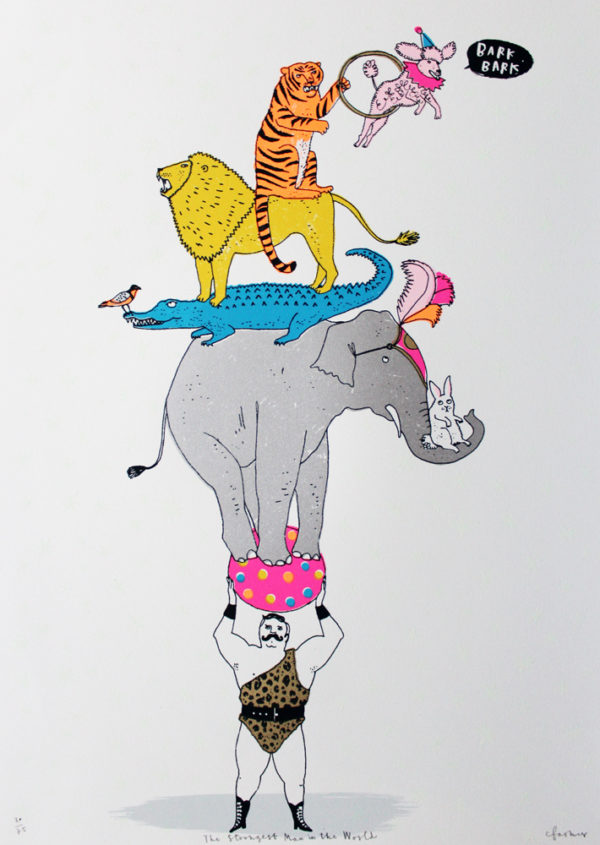 The Strongest Man in the World Charlotte Farmer Print Club London Screen Print
