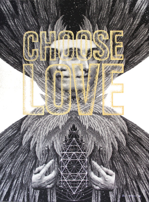 Dan Hillier Choose Love Print Club London Help Refugees Screen Print