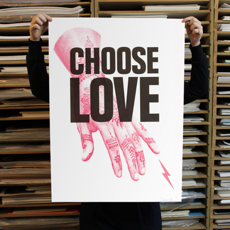Choose Love Donk Print Club London Help Refugees Screen Print