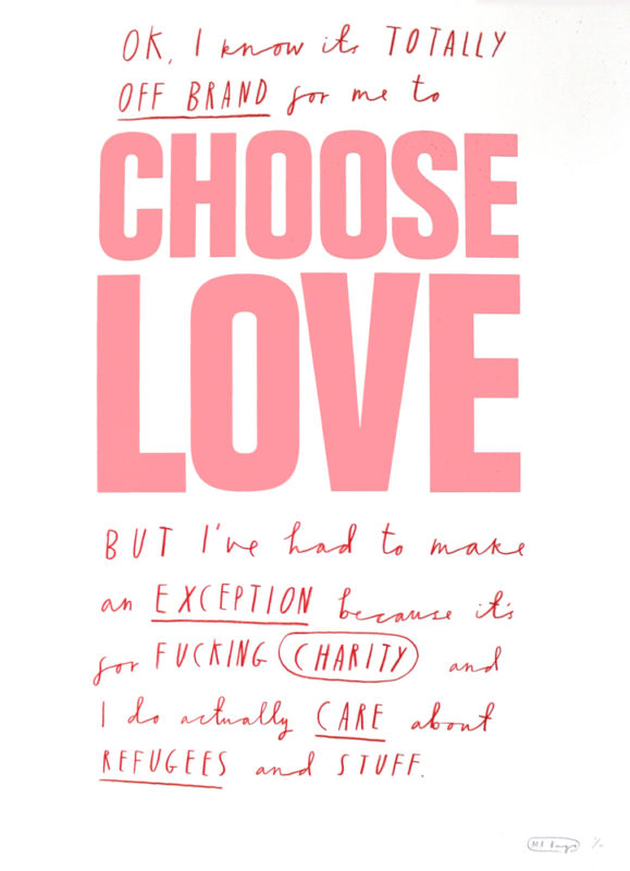 Mr Bingo Choose Love Print Club London Screen Print