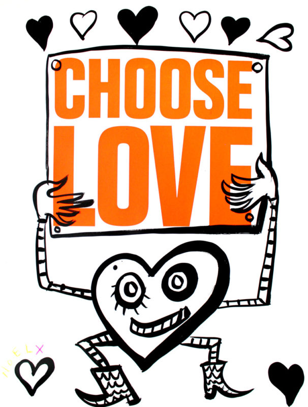 Choose Love Noel Fielding Print Club London Help Refugees Screen Print
