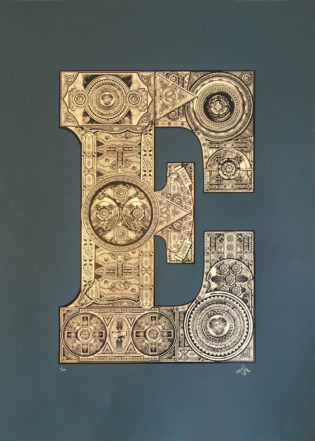 The Illustrated Letter Project E by 57 Design Print Club London Screen Print