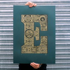 The Illustrated Letter Project E  by 57 Design Print Club London Screen Print