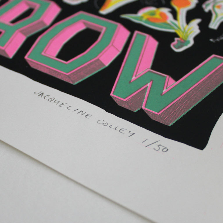 Live & Grow Jacqueline Colley Print Club London Screen Print