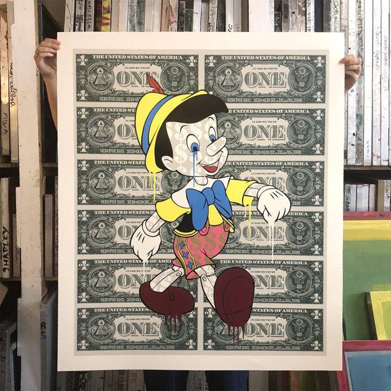 Monster Pinocchio Ben Allen Print Club London Screen Print