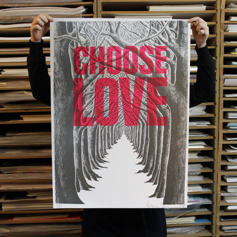 Stanley Donwood Choose Love Print Club London Screen Print