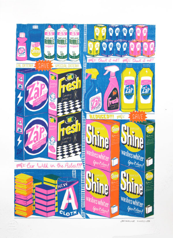 Print Club London Screen Print Blisters Supermarket Sweep Jacqueline Colley