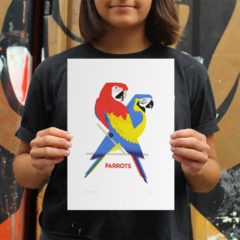 Parrots Chris Andrews Print Club London Screen Print