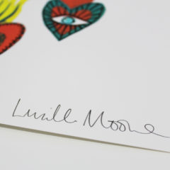 Flaming Hearts Lucille Moore Print Club London Screen Print