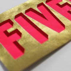 Fiver Gold Leaf Dave Buonaguidi Print Club London Screen Print