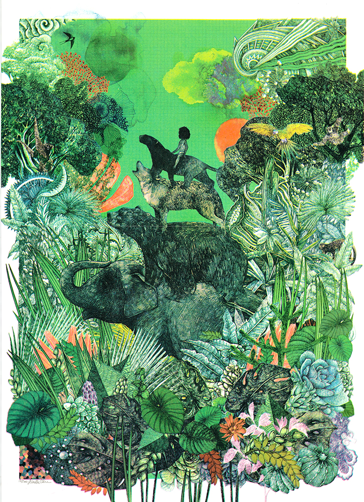 Jungle Book – Aqua Green Lucille Clerc Print Club London Screenprint