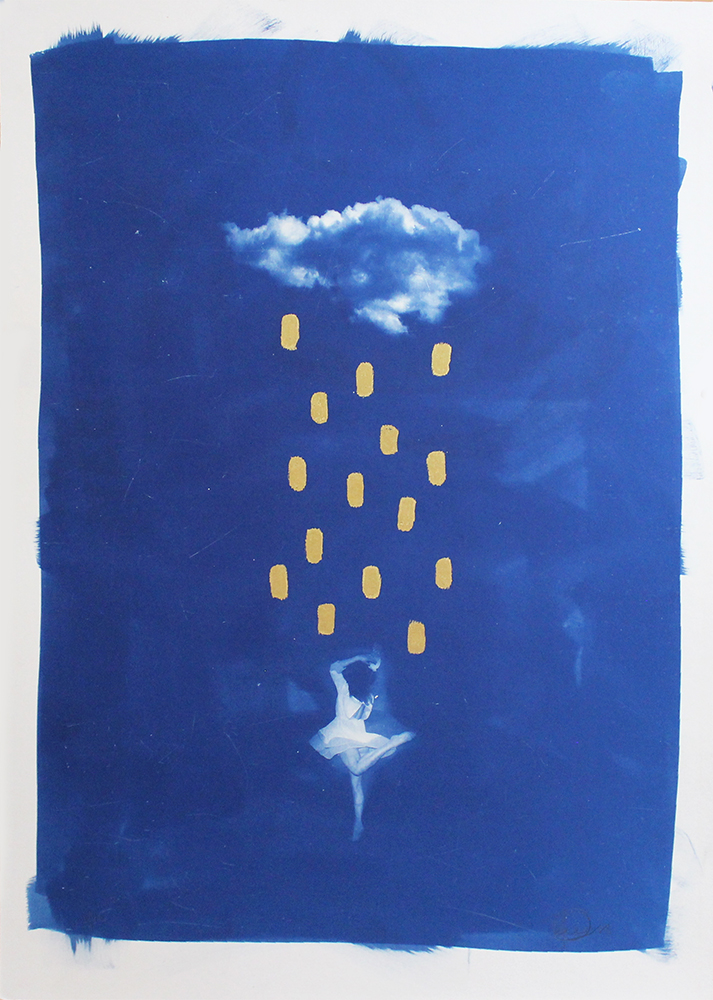 Rain Dance Gold Craig Keenan Print Club London Screen Print