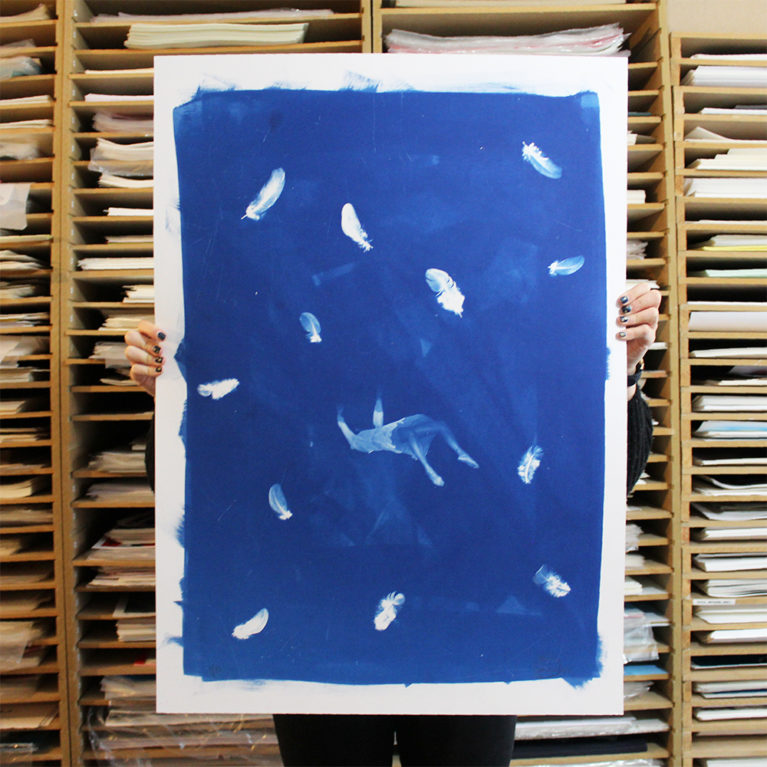 Falling with Feathers Craig Keenan Print Club London Screen Print
