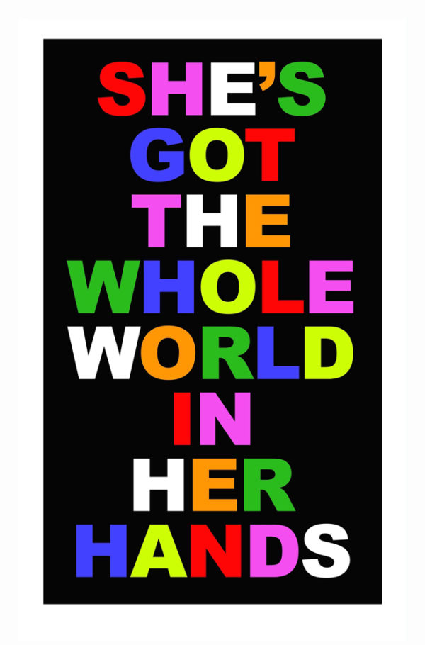 She's Got The Whole World In Her Hands Benjamin Thomas Taylor Print Club London Screen Print