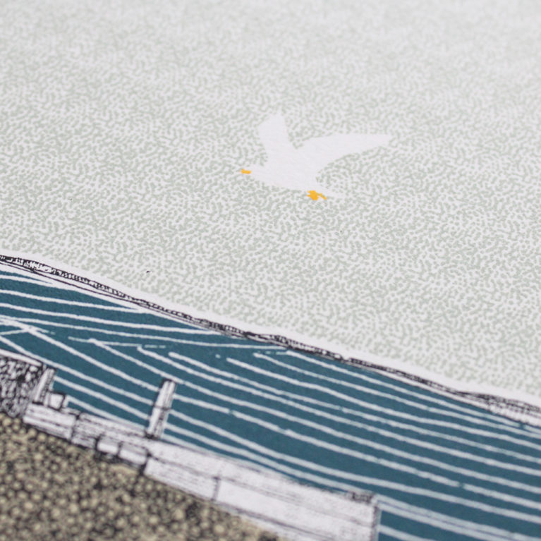 whitstable Old Harbour Print Club London Clare Halifax Screen Print