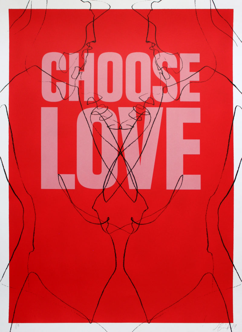 Jessica Rose Bird Choose Love Print Club London Screen Print