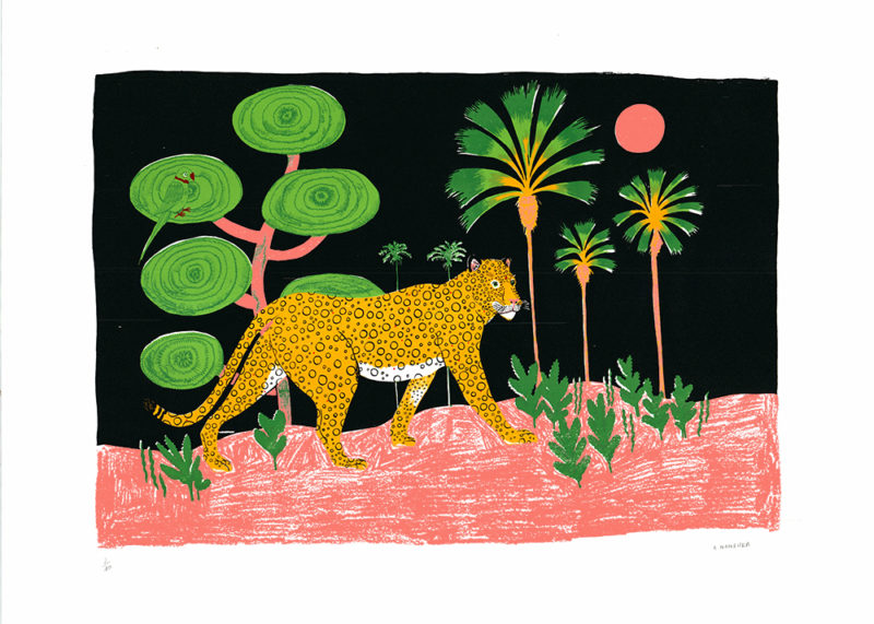 Pink Moon Aleesha Nandhra Print Club London Screen Print