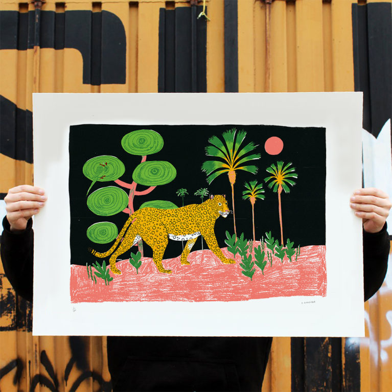 Pink Moon Aleesha Nandhra Print Club London Screen Print