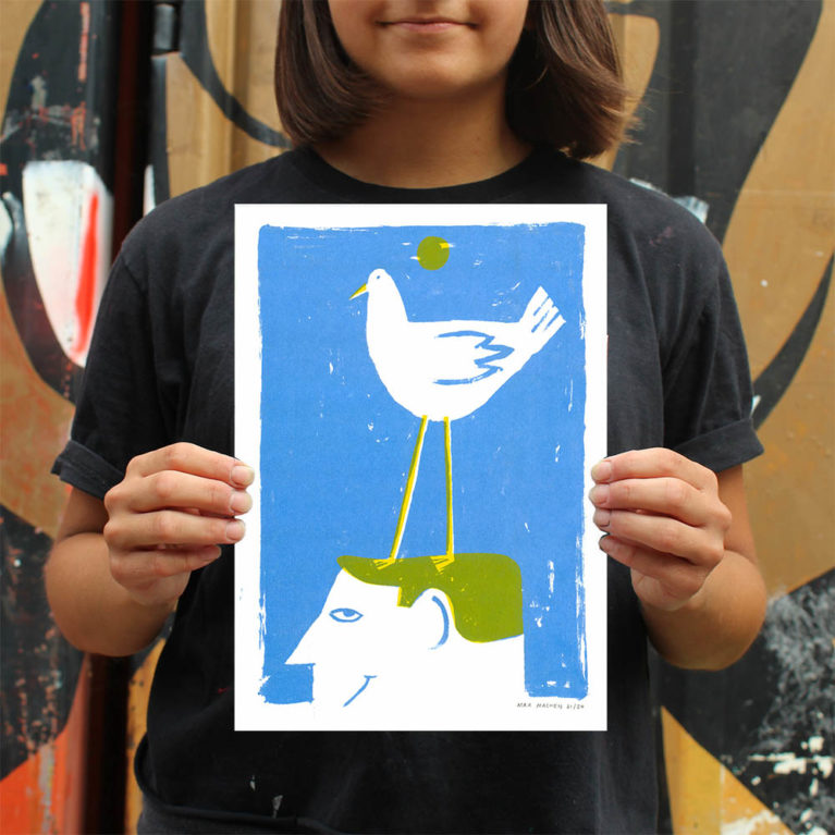 Bird Friend Max Machen Print Club London Screen Print