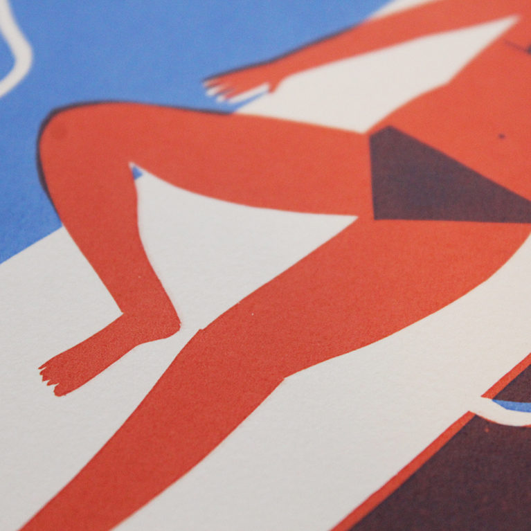 Lady On A Lilo Max Machen Print Club London Screen Print