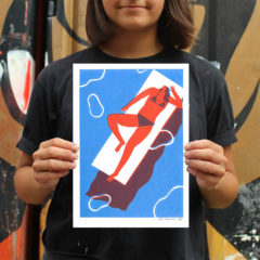 Lady On A Lilo Max Machen Print Club London Screen Print