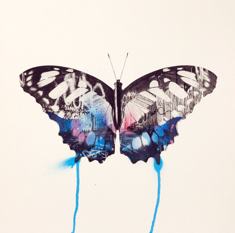 Graffiti Butterfly (Blue) by Donk | Print Club London