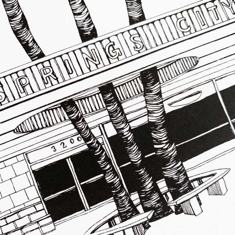 Palm Springs City Hall Lucy Mahon Print Club London Screen Print