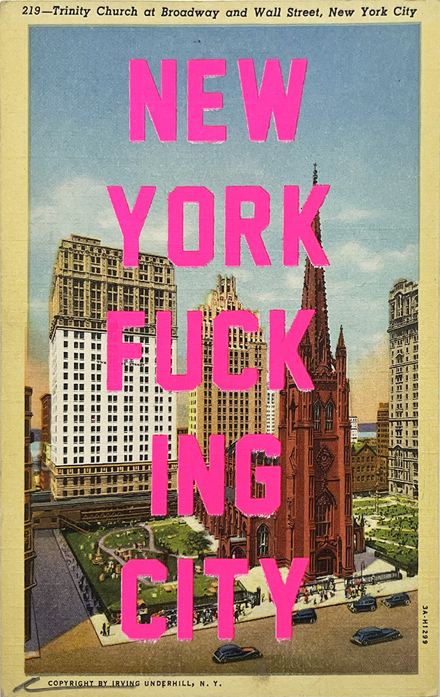 Dave Buonaguidi New Yprk fucking city Postcard – screen print 01