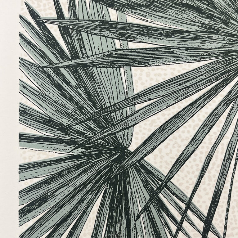 clare Halifax Palm fanning Screen print 01