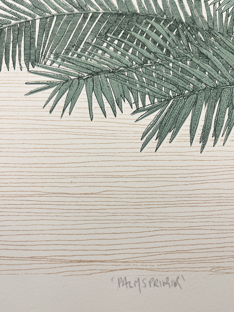 clare Halifax Palm springing Screen print 01