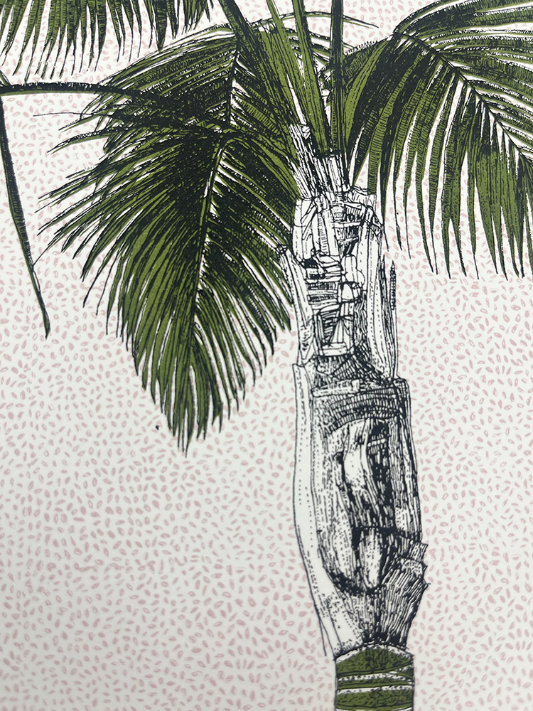 clare Halifax Pinky Perky Palmy Screen print 01