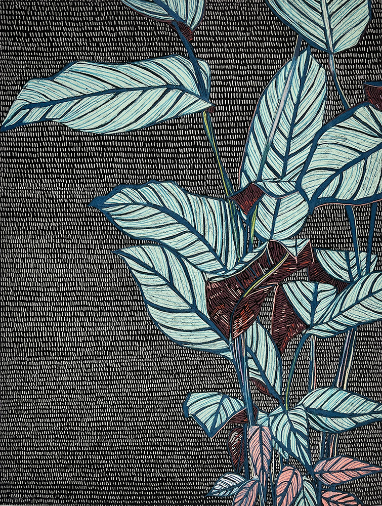 Clare Halifax Large Calathea Studyoriginal pastel drawing03