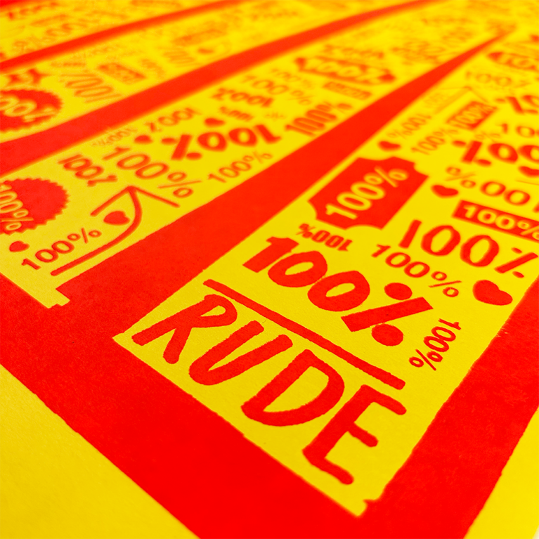 Rude Closeup2Rude Print Club London Screenprint