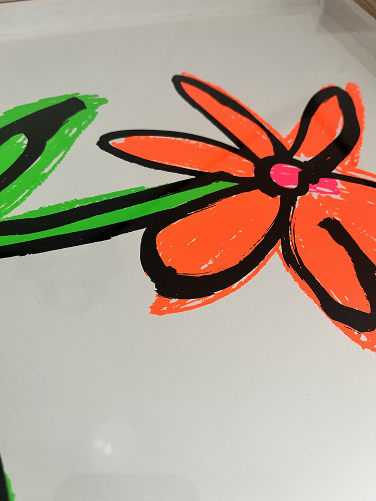 John boothFluro Flower (Orange)framed screen print03